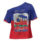 Personalized Haiti Flag Day Cross Shoulder Shirt Haitian Women Proud Flag Wave Style