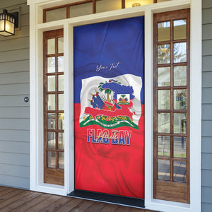Personalized Haiti Flag Day Door Cover Haitian Women Proud Flag Wave Style