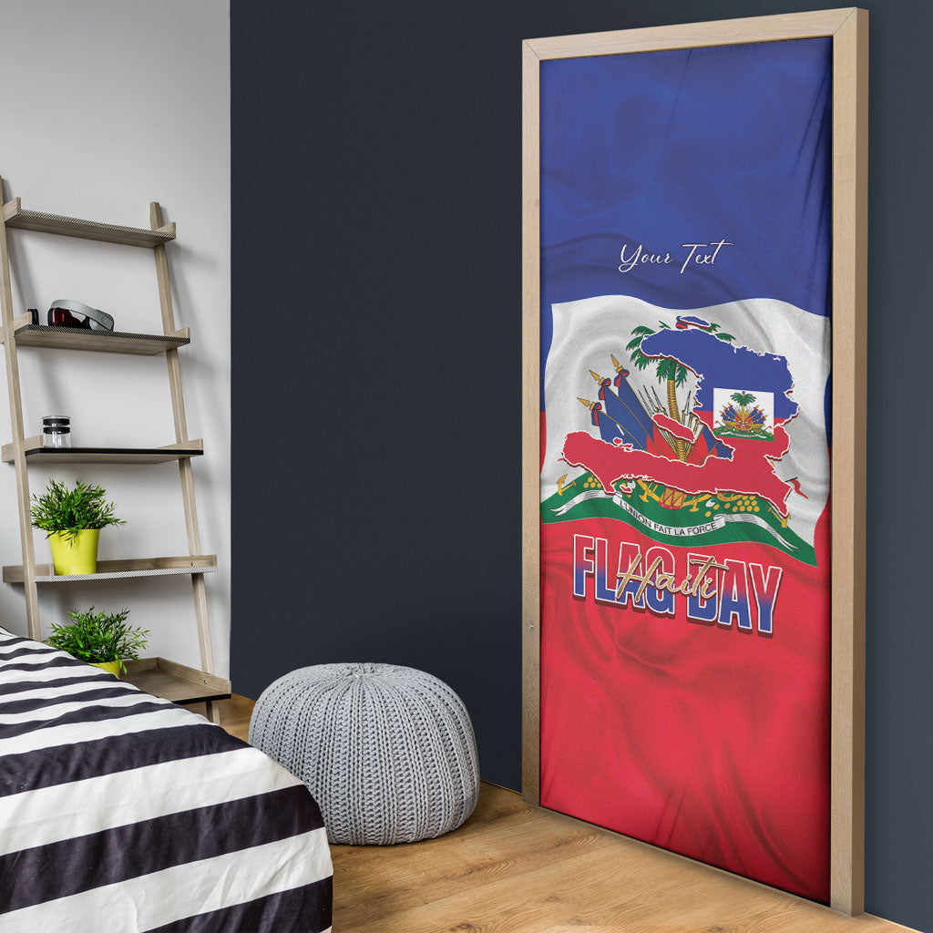 Personalized Haiti Flag Day Door Cover Haitian Women Proud Flag Wave Style