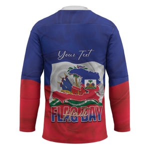 Personalized Haiti Flag Day Hockey Jersey Haitian Women Proud Flag Wave Style