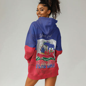 Personalized Haiti Flag Day Hoodie Dress Haitian Women Proud Flag Wave Style