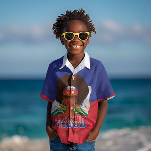 Personalized Haiti Flag Day Kid Hawaiian Shirt Haitian Women Proud Flag Wave Style