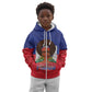 Personalized Haiti Flag Day Kid Hoodie Haitian Women Proud Flag Wave Style