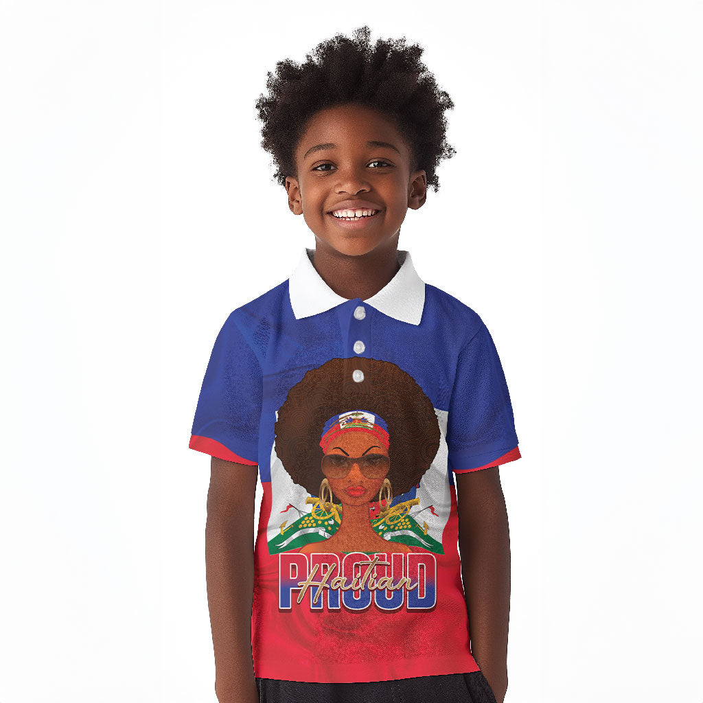 Personalized Haiti Flag Day Kid Polo Shirt Haitian Women Proud Flag Wave Style