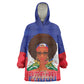 Personalized Haiti Flag Day Kid Wearable Blanket Hoodie Haitian Women Proud Flag Wave Style