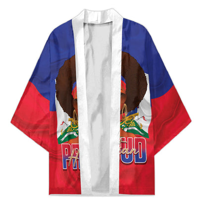 Personalized Haiti Flag Day Kimono Haitian Women Proud Flag Wave Style
