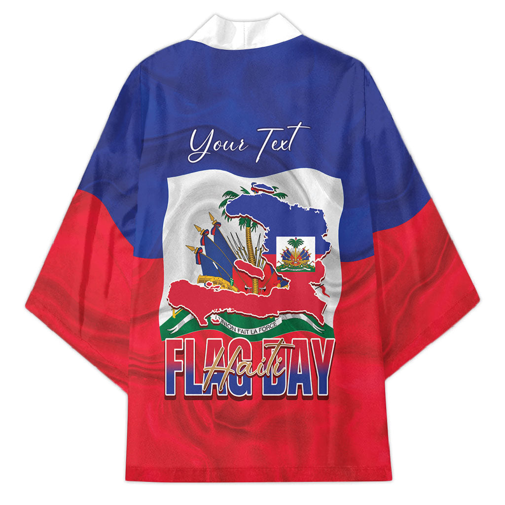 Personalized Haiti Flag Day Kimono Haitian Women Proud Flag Wave Style