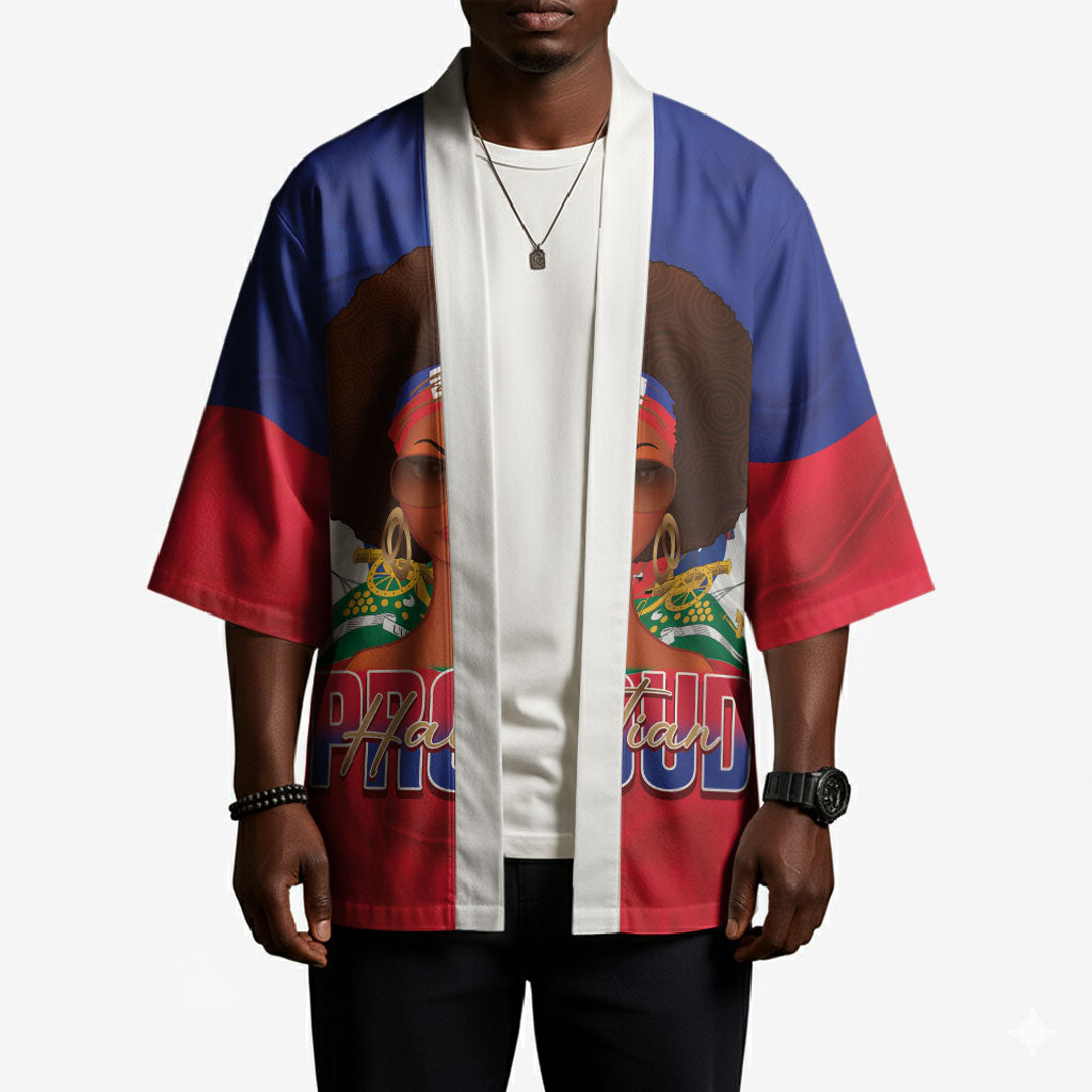 Personalized Haiti Flag Day Kimono Haitian Women Proud Flag Wave Style