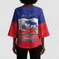 Personalized Haiti Flag Day Kimono Sleeve Blouse Haitian Women Proud Flag Wave Style