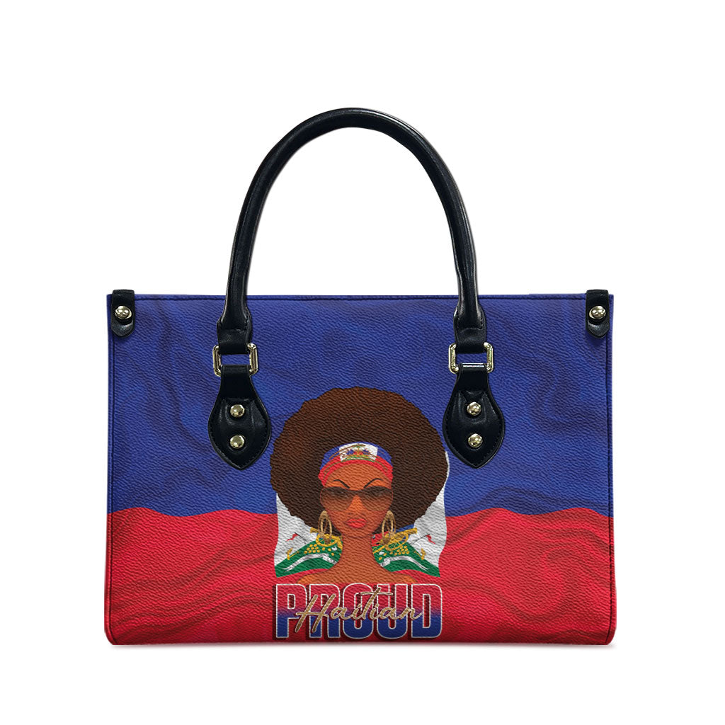 Haiti Flag Day Leather Bag Haitian Women Proud Flag Wave Style