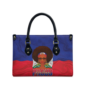 Haiti Flag Day Leather Bag Haitian Women Proud Flag Wave Style