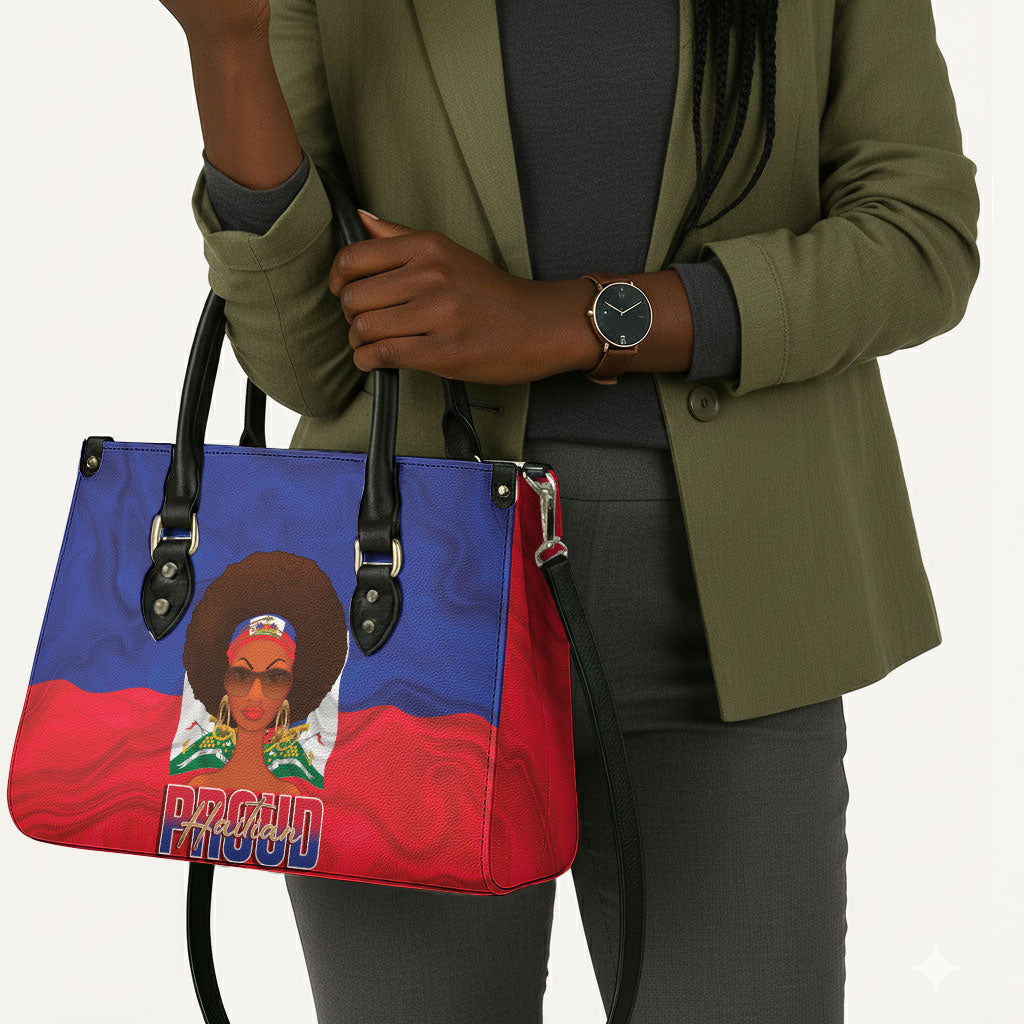 Haiti Flag Day Leather Bag Haitian Women Proud Flag Wave Style