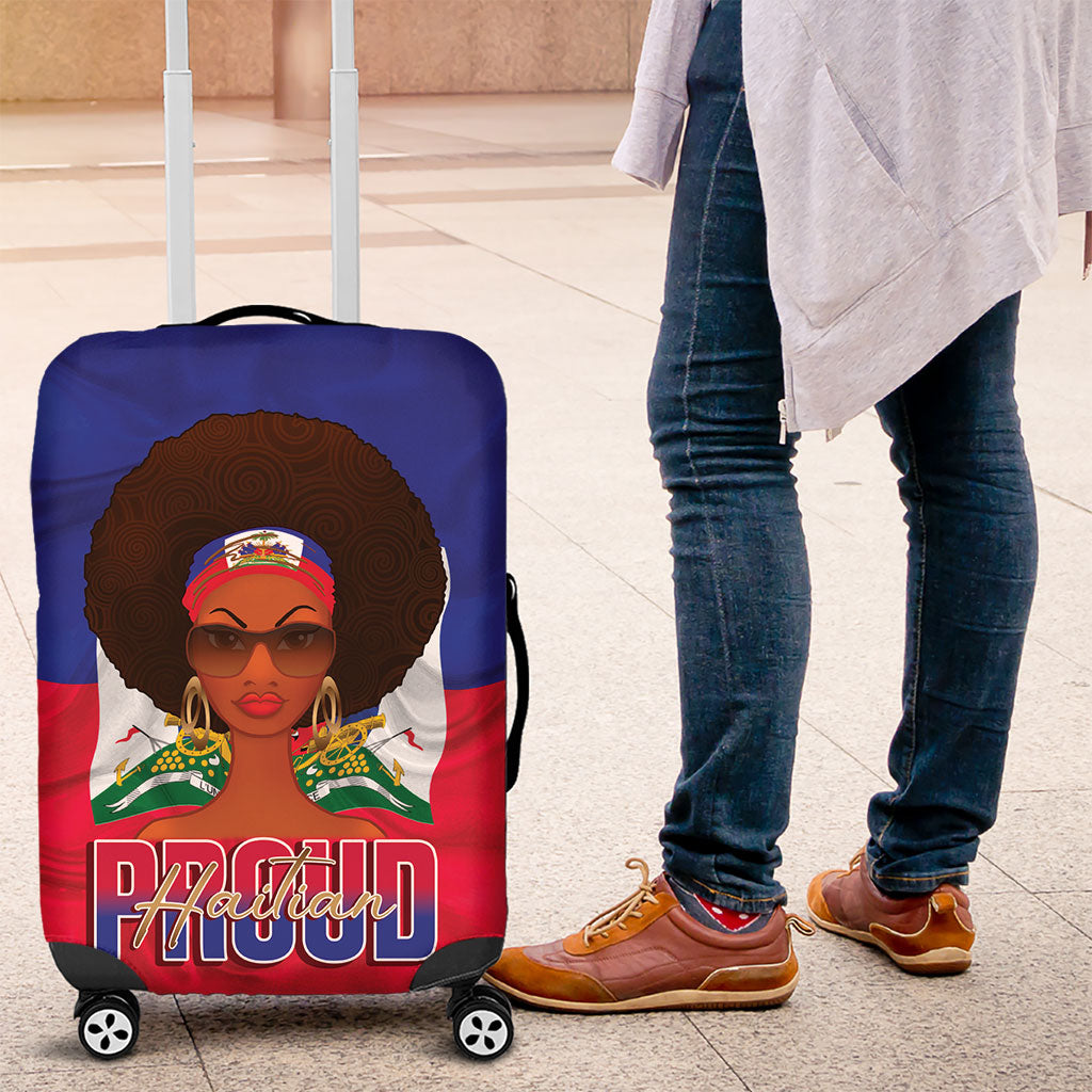 Haiti Flag Day Luggage Cover Haitian Women Proud Flag Wave Style