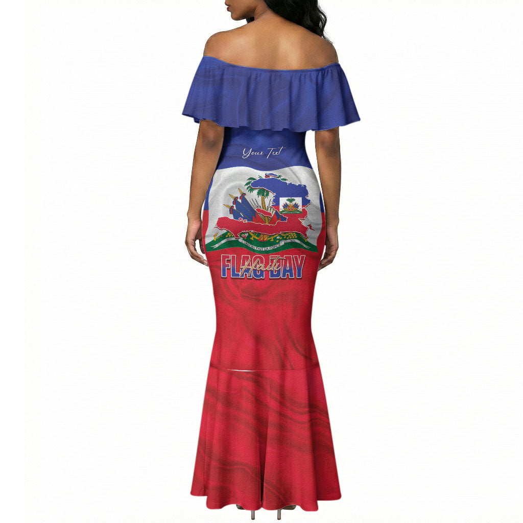 Personalized Haiti Flag Day Mermaid Dress Haitian Women Proud Flag Wave Style