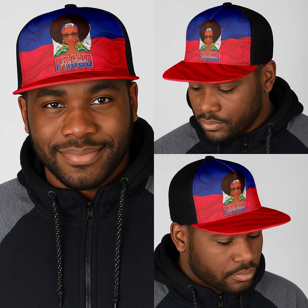 Haiti Flag Day Mesh Trucker Cap Haitian Women Proud Flag Wave Style