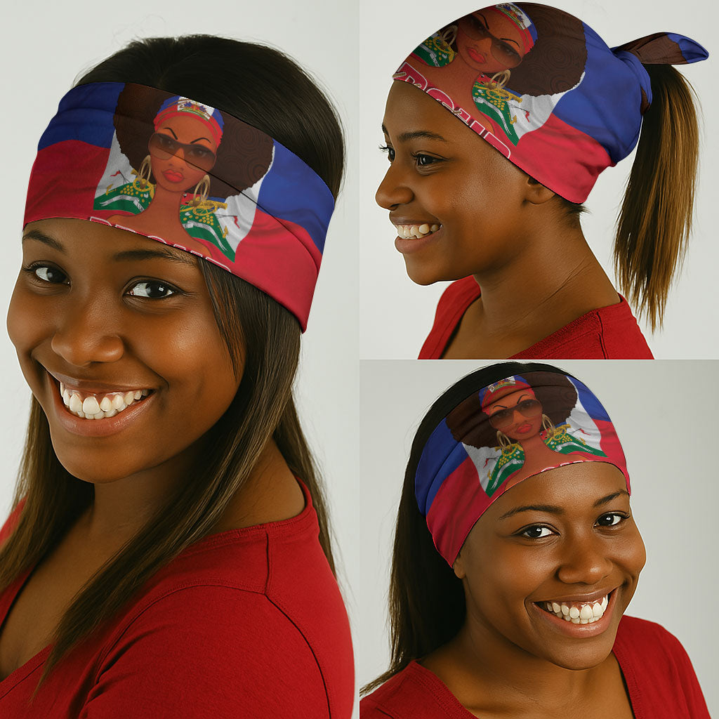 Haiti Flag Day Neck Gaiter Haitian Women Proud Flag Wave Style