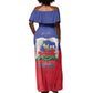 Personalized Haiti Flag Day Off Shoulder Maxi Dress Haitian Women Proud Flag Wave Style