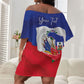Personalized Haiti Flag Day Off Shoulder Short Dress Haitian Women Proud Flag Wave Style