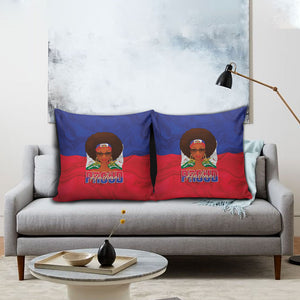 Haiti Flag Day Pillow Cover Haitian Women Proud Flag Wave Style