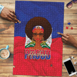 Haiti Flag Day Puzzle Haitian Women Proud Flag Wave Style