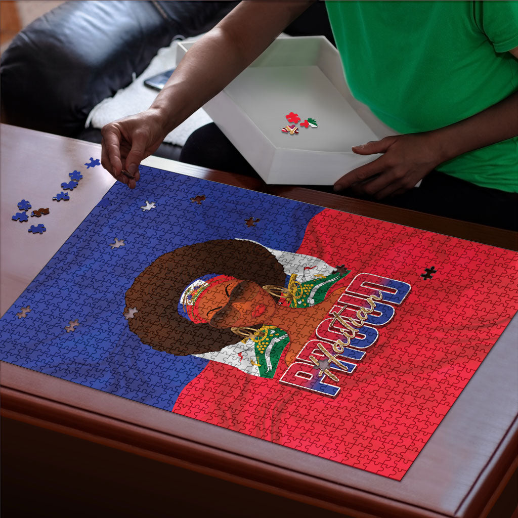 Haiti Flag Day Puzzle Haitian Women Proud Flag Wave Style