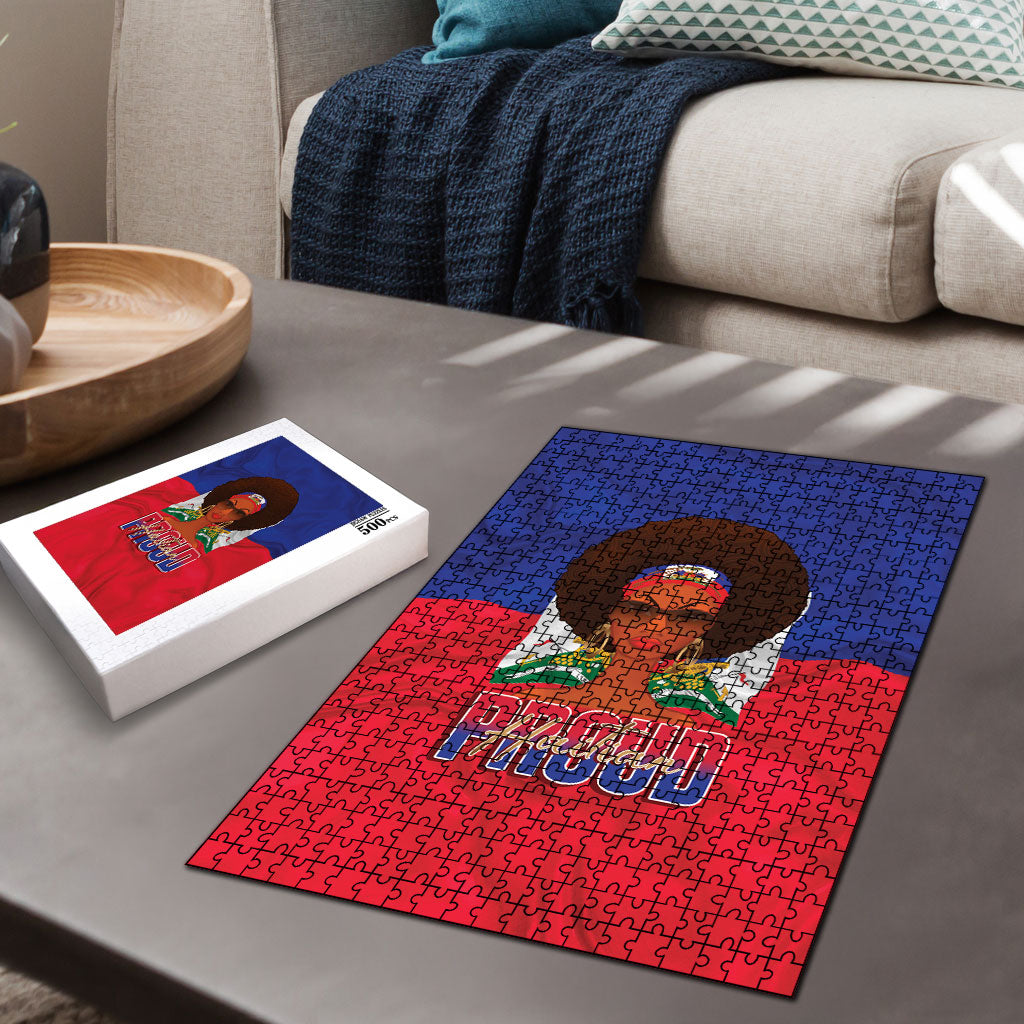 Haiti Flag Day Puzzle Haitian Women Proud Flag Wave Style