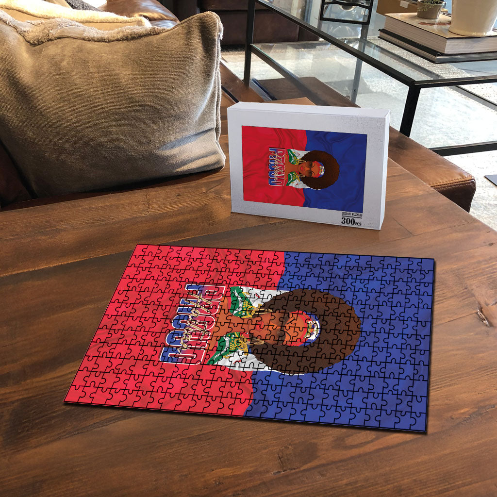 Haiti Flag Day Puzzle Haitian Women Proud Flag Wave Style