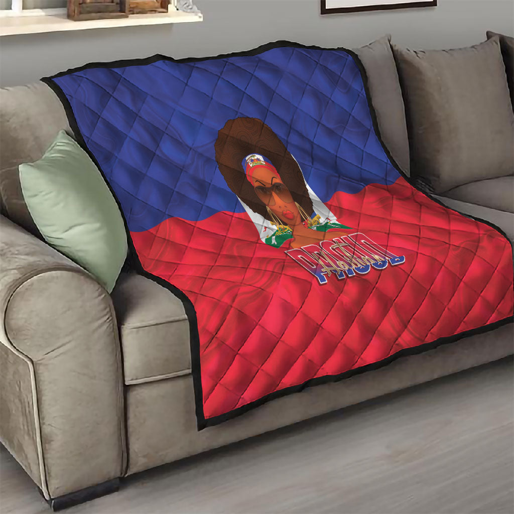 Haiti Flag Day Quilt Haitian Women Proud Flag Wave Style