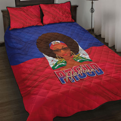 Haiti Flag Day Quilt Bed Set Haitian Women Proud Flag Wave Style