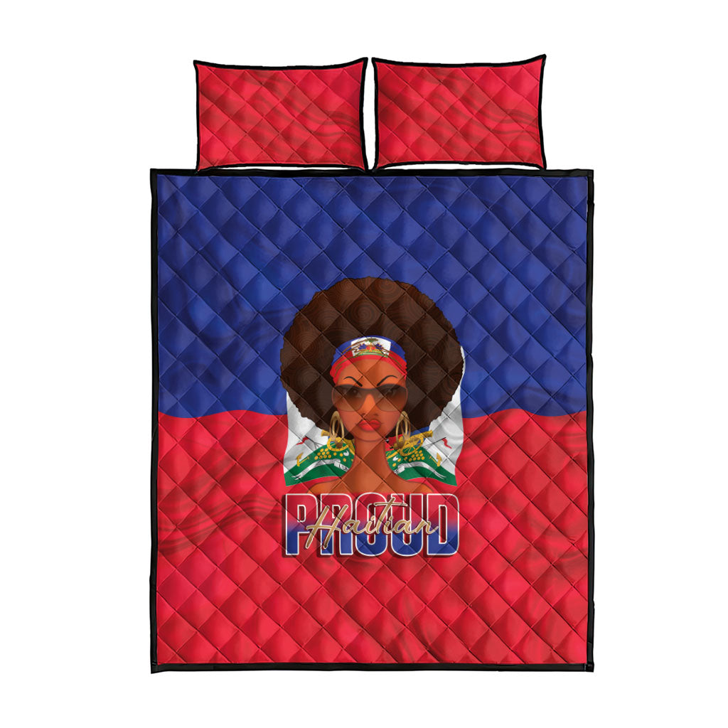 Haiti Flag Day Quilt Bed Set Haitian Women Proud Flag Wave Style