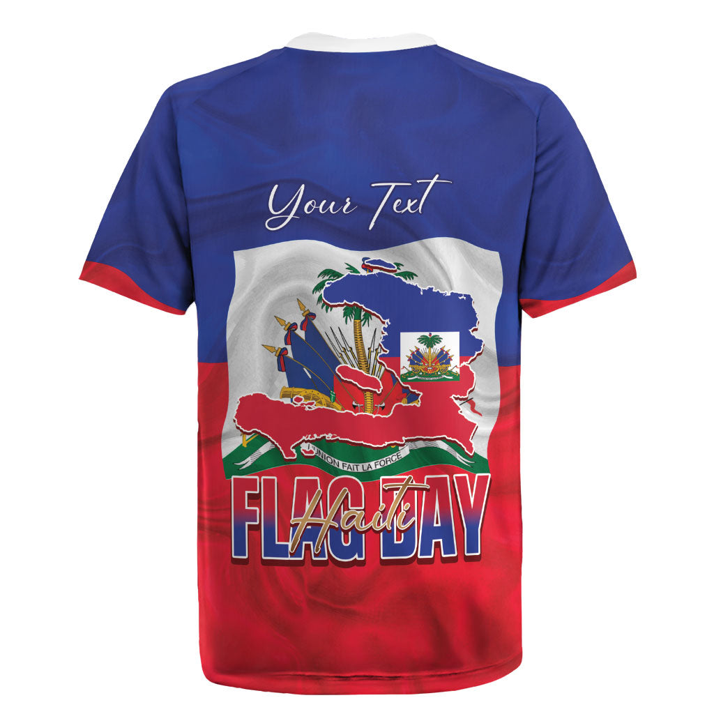 Personalized Haiti Flag Day Rugby Jersey Haitian Women Proud Flag Wave Style