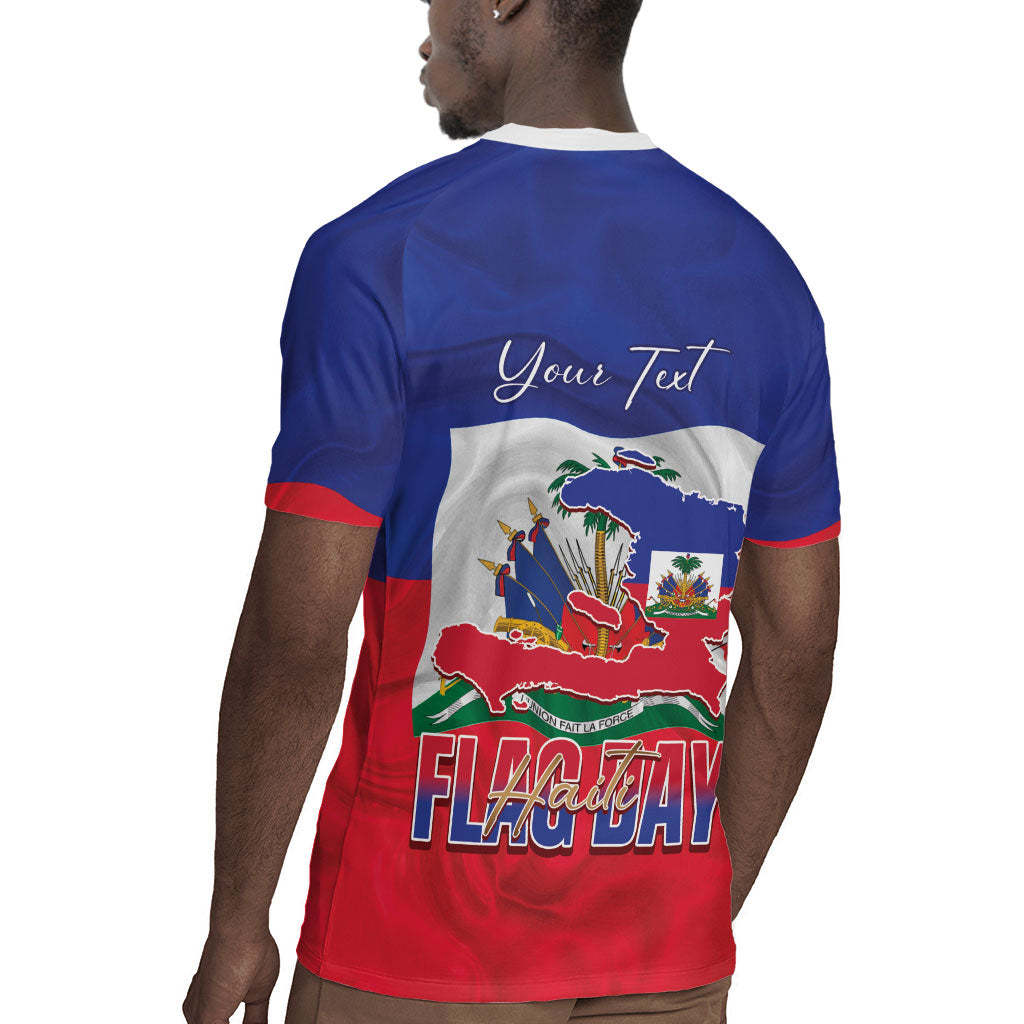 Personalized Haiti Flag Day Rugby Jersey Haitian Women Proud Flag Wave Style