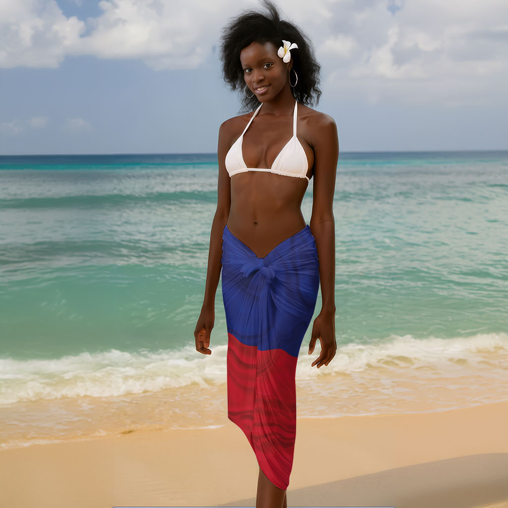 Haiti Flag Day Sarong Haitian Women Proud Flag Wave Style