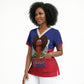 Personalized Haiti Flag Day Scrub Top Haitian Women Proud Flag Wave Style