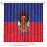 Haiti Flag Day Shower Curtain Haitian Women Proud Flag Wave Style