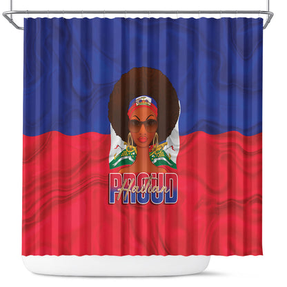 Haiti Flag Day Shower Curtain Haitian Women Proud Flag Wave Style