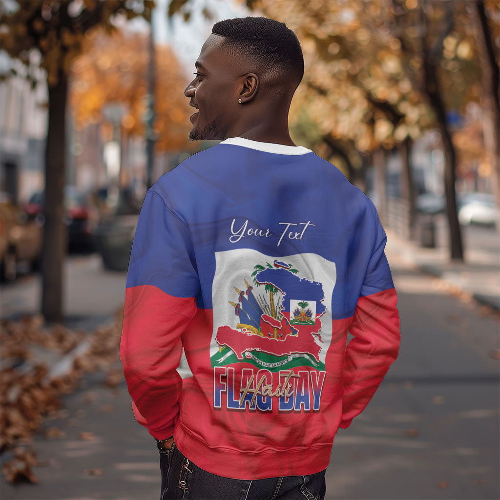 Personalized Haiti Flag Day Sweatshirt Haitian Women Proud Flag Wave Style