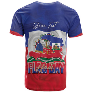 Personalized Haiti Flag Day T shirt Haitian Women Proud Flag Wave Style
