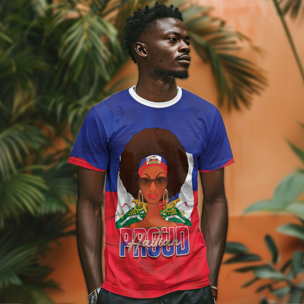 Personalized Haiti Flag Day T shirt Haitian Women Proud Flag Wave Style