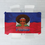 Haiti Flag Day Tablecloth Haitian Women Proud Flag Wave Style