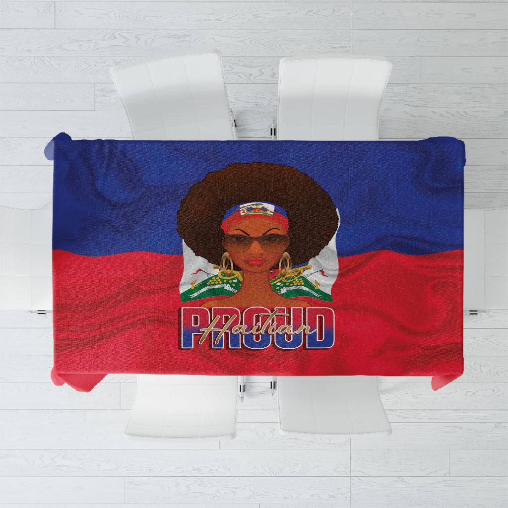 Haiti Flag Day Tablecloth Haitian Women Proud Flag Wave Style