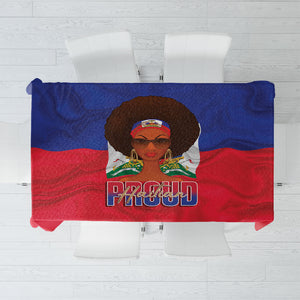 Haiti Flag Day Tablecloth Haitian Women Proud Flag Wave Style
