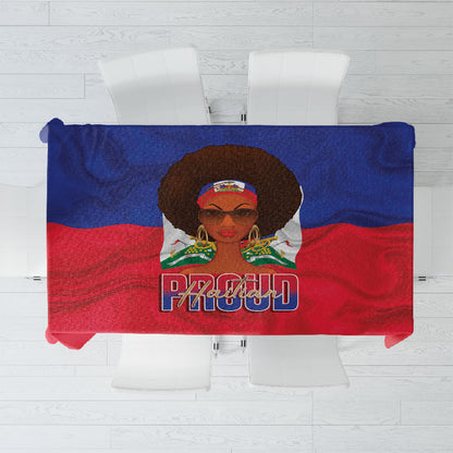 Haiti Flag Day Tablecloth Haitian Women Proud Flag Wave Style