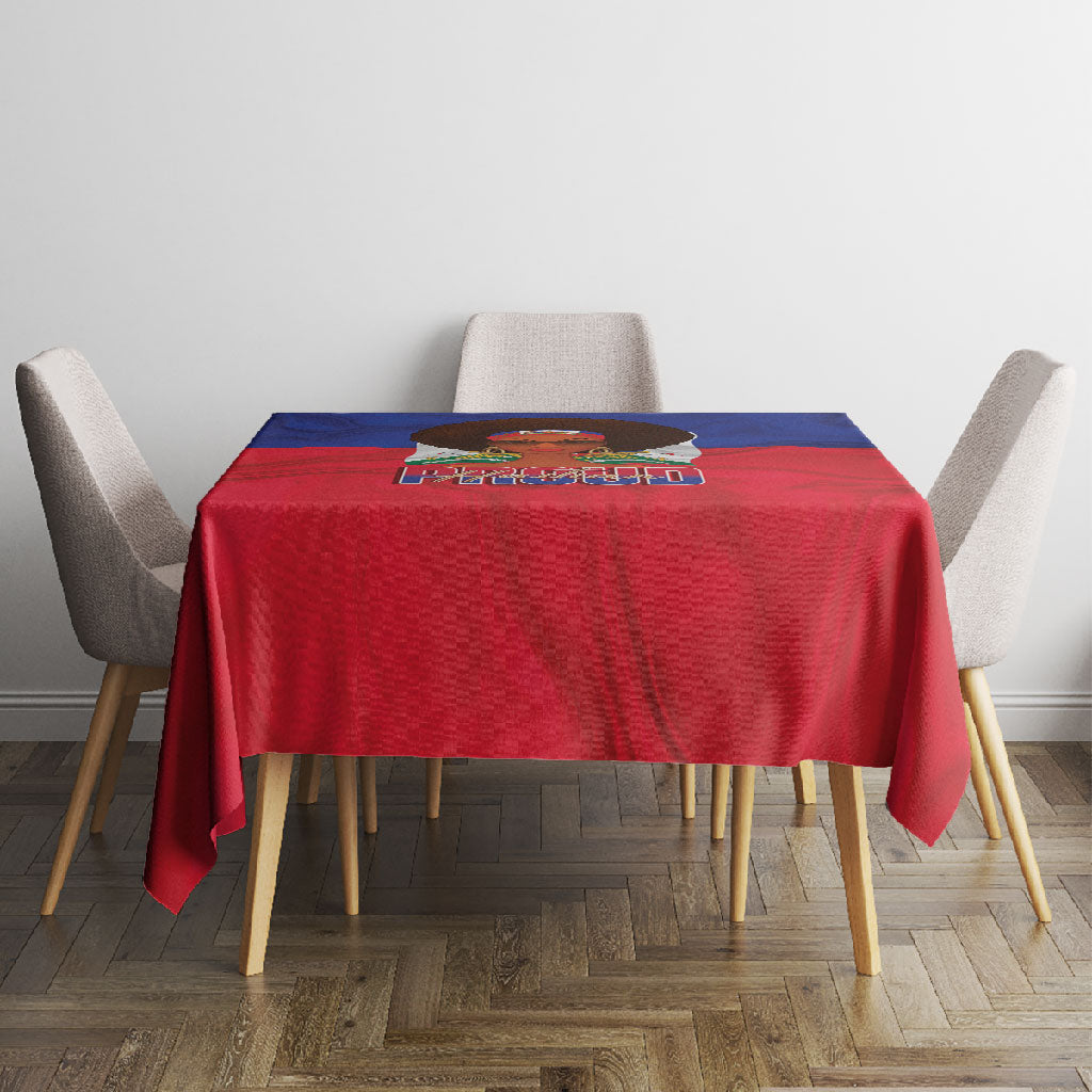 Haiti Flag Day Tablecloth Haitian Women Proud Flag Wave Style