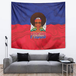 Haiti Flag Day Tapestry Haitian Women Proud Flag Wave Style