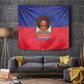 Haiti Flag Day Tapestry Haitian Women Proud Flag Wave Style