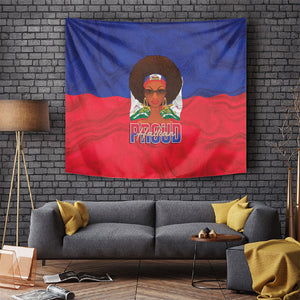 Haiti Flag Day Tapestry Haitian Women Proud Flag Wave Style