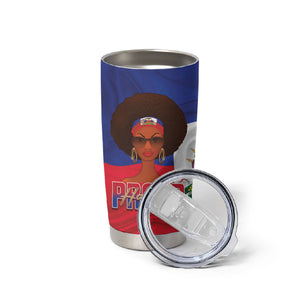 Personalized Haiti Flag Day Tumbler Cup Haitian Women Proud Flag Wave Style