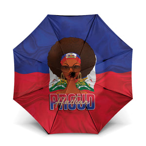 Haiti Flag Day Umbrella Haitian Women Proud Flag Wave Style