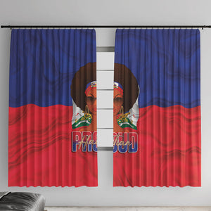 Haiti Flag Day Window Curtain Haitian Women Proud Flag Wave Style